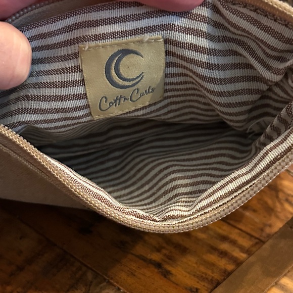 New Cotton tan canvas Christmas Tree wristlet - Picture 6 of 6